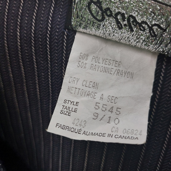 Vtg Longline Vest Dress Topper Pinstripe - Picture 5 of 7